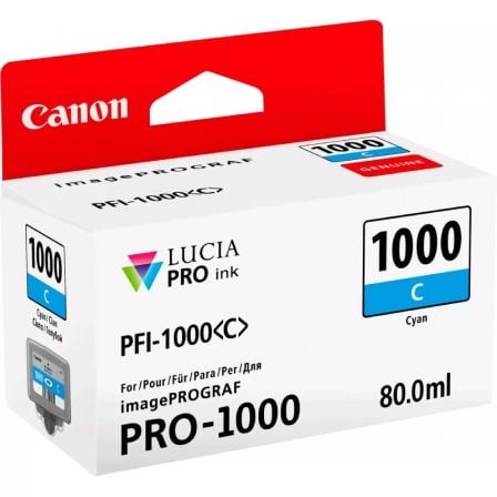 Cartucho de Tinta Original Canon PFI-1000C/ Cian - Frikibase