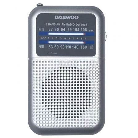 Radio Portátil Daewoo DW1008/ Plata - Frikibase