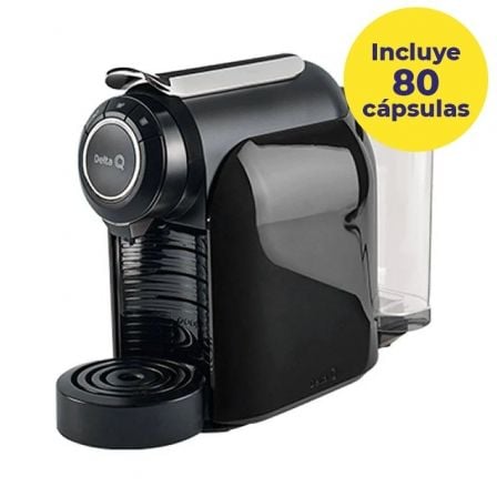 Cafetera de Cápsulas Delta Qool Evolution/ Negra + 80 cápsulas café QALIDUS - Frikibase