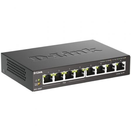 Switch D-Link DGS-1008P 8 Puertos/ RJ-45 Gigabit 10/100/1000/ PoE - Frikibase