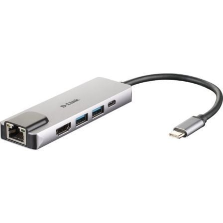Docking USB Tipo-C D-Link DUB-M520/ 2xUSB/ 1xUSB Tipo-C/ 1xHDMI 4K/ 1xRJ45/ 1xThunderbolt/ Gris - Frikibase