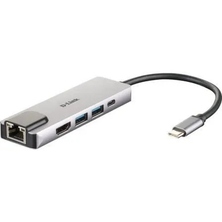 Docking USB Tipo-C D-Link DUB-M520/ 2xUSB/ 1xUSB Tipo-C/ 1xHDMI 4K/ 1xRJ45/ 1xThunderbolt/ Gris - Frikibase