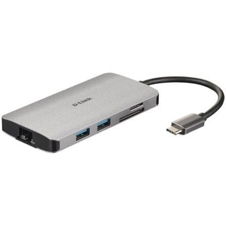 Docking USB Tipo-C D-Link DUB-M810/ 3xUSB/ 1xUSB Tipo-C/ 1xThunderbolt/ 1xHDMI 4K/ 1xRJ45/ 1xLector tarjetas/ Gris - Frikibase