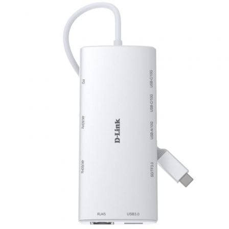 Docking USB Tipo-C D-Link DUP-A01/ 1xUSB/ 2xUSB Tipo-C/ 2xHDMI 4K/ 1xRJ45/ 1xLector de Tarjetas/ 1xUSB Tipo-C PD/ Blanco - Frikibase