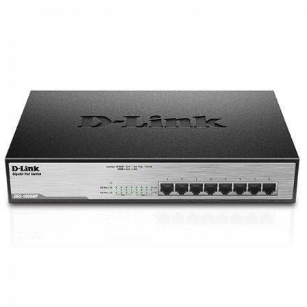 Switch D-Link DGS-1008MP 8 Puertos/ RJ-45 10/100/1000 POE - Frikibase
