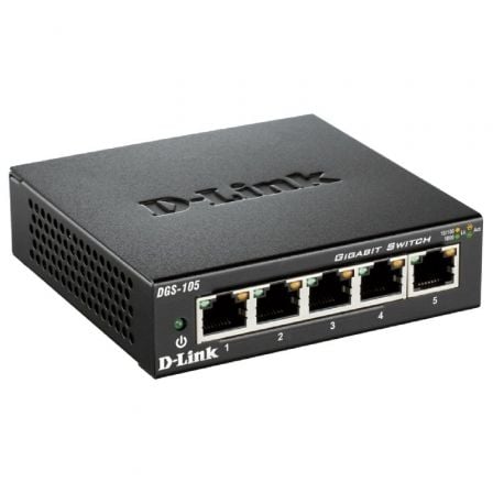 Switch D-Link DGS-105 5 Puertos/ RJ-45 10/100/1000 - Frikibase