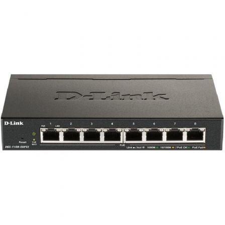 Switch D-Link DGS-1100-08PV2 8 Puertos/ RJ-45 10/100/1000 PoE - Frikibase
