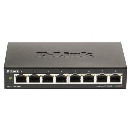 Switch Gestionable D-Link DGS-1100-08V2 8 Puertos/ RJ-45 10/100/1000 - Frikibase