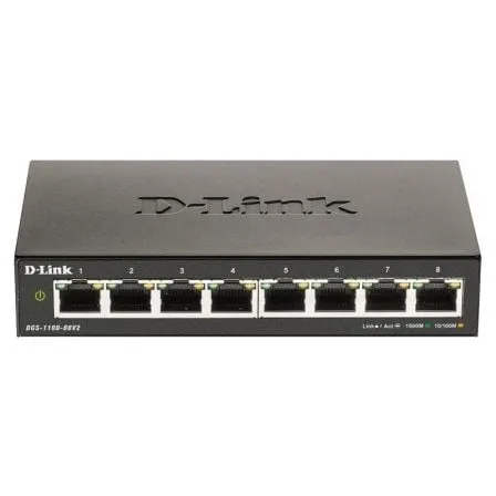 Switch Gestionable D-Link DGS-1100-08V2 8 Puertos/ RJ-45 10/100/1000 - Frikibase