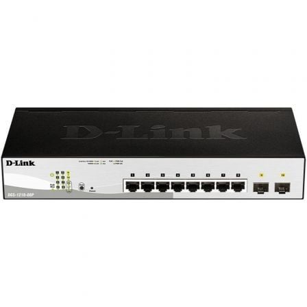 Switch Gestionado D-Link DGS-1210-08P/ 8 Puertos/ RJ45 10/100/1000/ SFP/ PoE - Frikibase