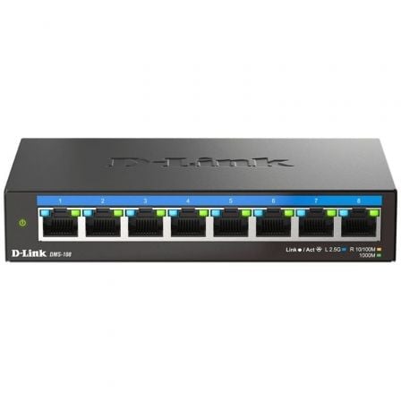 Switch D-Link DMS-108 8 Puertos/ RJ-45 10/100/1000/2.5 Gbps - Frikibase