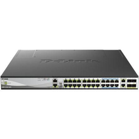 Switch D-Link DMS-3130-30PS/E 24 Puertos/ RJ-45 Gigabit 10Gbps/ PoE/ SFP - Frikibase