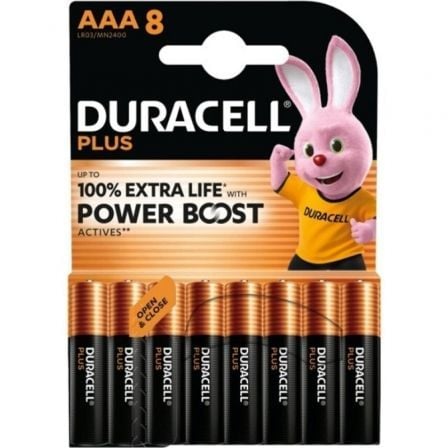 Pack de 8 Pilas AAA Duracell Plus Power Boost DPBLR3B8/ 1.5V/ Alcalinas - Frikibase