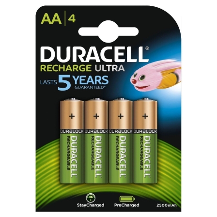 Pack de 4 Pilas AA Duracell HR06-P/ 1.2V/ Recargables - Frikibase