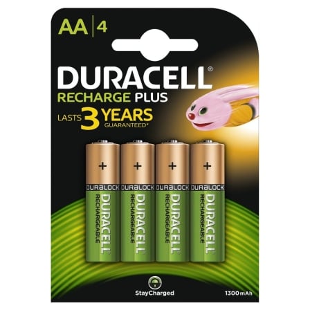 Pack de 4 Pilas AA Duracell HR6-B/ 1.2V/ Recargables - Frikibase