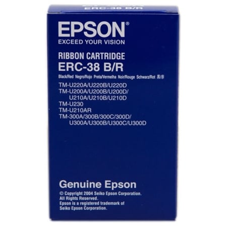 Cinta Nylon Epson ERC-38/ Negro/ Roja - Frikibase