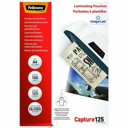 Fundas para Plastificar Fellowes 5307407/ A4/ 125 Micras/ 100 unidades - Frikibase