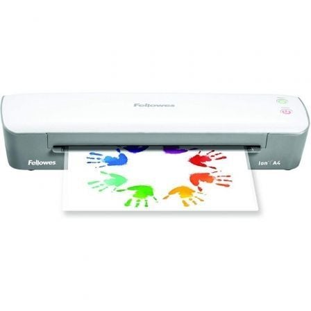 Plastificadora Fellowes Ion A4 4560001/ hasta A4 y 80-125 Micras/ Blanca y Gris - Frikibase