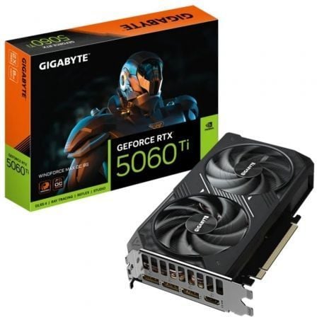 Tarjeta Gráfica Gigabyte GeForce RTX 5060 Ti WindForce Max OC/ 8GB GDDR7 - Frikibase