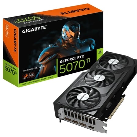 Tarjeta Gráfica Gigabyte GeForce RTX 5070 Ti WindForce OC V2/ 16GB GDDR7 - Frikibase