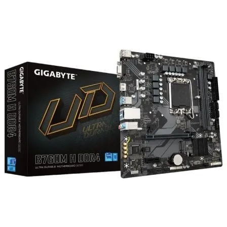 Placa Base Gigabyte B760M H DDR4 Socket 1700/ DDR4/ PCIe 4.0/ Micro ATX - Frikibase