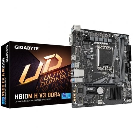 Placa Base Gigabyte H610M H V3 DDR4 Socket 1700/ DDR4/ PCIe 4.0/ Micro ATX - Frikibase