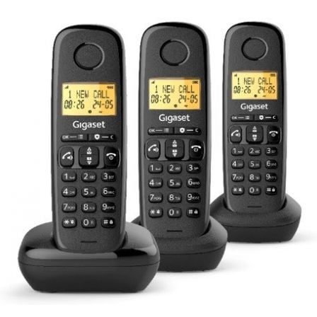 Teléfono Inalámbrico Gigaset Basic 100/ Pack TRIO/ Negro - Frikibase