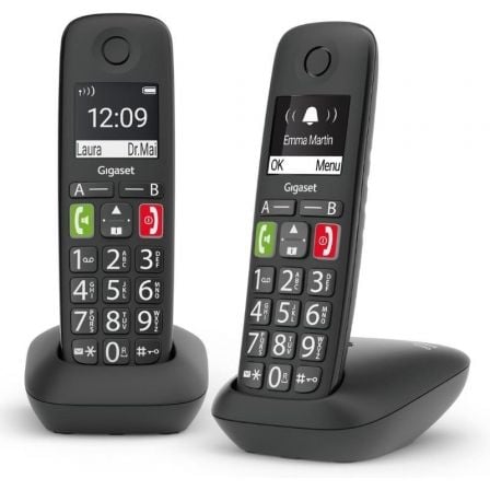 Teléfono Inalámbrico Gigaset E290/ Pack DUO/ Negro - Frikibase