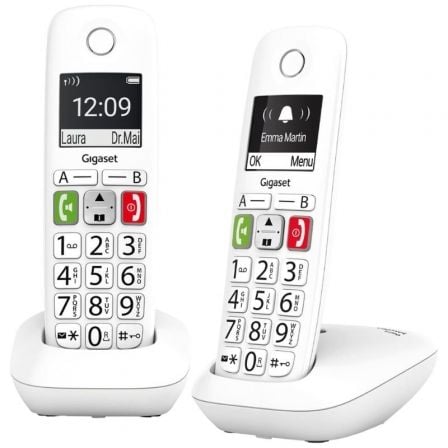 Teléfono Inalámbrico Gigaset E290/ Pack DUO/ Blanco - Frikibase