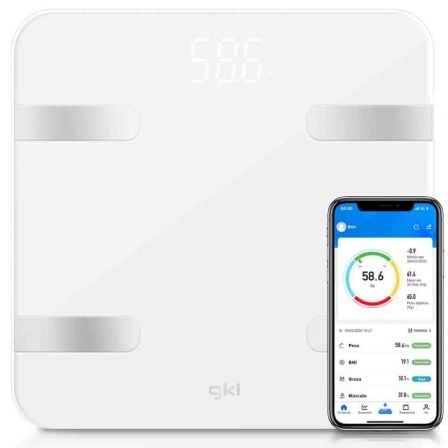 Báscula de Baño GKL Fitblue 300 White/ Hasta 180kg - Frikibase