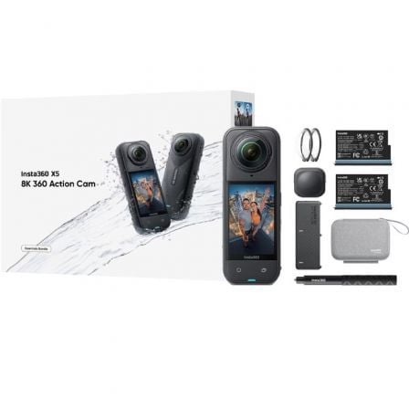 Cámara Digital Deportiva Insta360 X5 Essecial Kit/ 8K/ Ángulo de visión 360º/ Negra - Frikibase