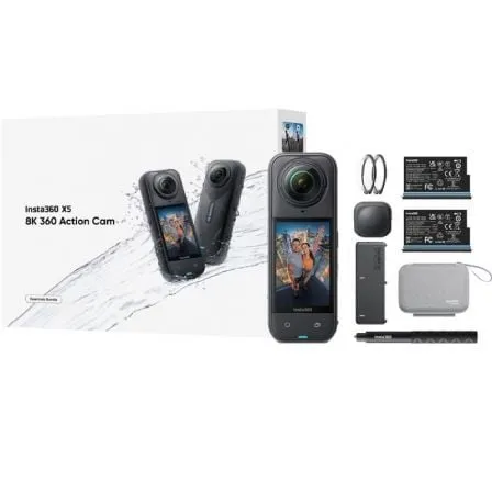 Cámara Digital Deportiva Insta360 X5 Essecial Kit/ 8K/ Ángulo de visión 360º/ Negra - Frikibase