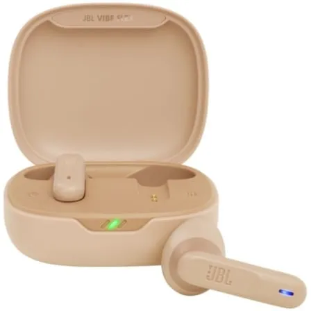 Auriculares Bluetooth JBL Vibe Flex con estuche de carga/ Autonomía 8h/ Beige - Frikibase