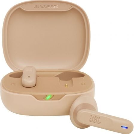 Auriculares Bluetooth JBL Wave Flex con estuche de carga/ Autonomía 8h/ Beige - Frikibase