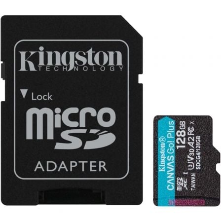 Tarjeta de Memoria Kingston CANVAS Go! Plus 128GB microSD XC con Adaptador/ Clase 10/ 200MBs - Frikibase