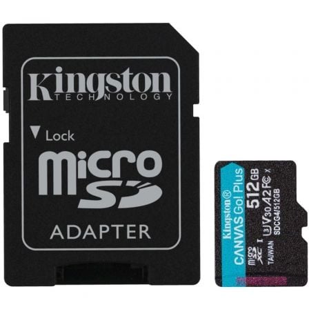 Tarjeta de Memoria Kingston CANVAS Go! Plus 512GB microSD XC con Adaptador/ Clase 10/ 200MBs - Frikibase
