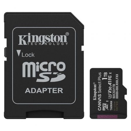 Tarjeta de Memoria Kingston CANVAS Select Plus 1TB microSD XC con Adaptador/ Clase 10/ 150MBs - Frikibase