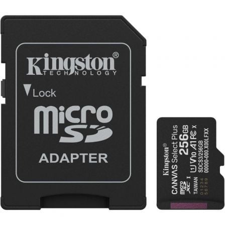Tarjeta de Memoria Kingston CANVAS Select Plus 256GB microSD XC con Adaptador/ Clase 10/ 150MBs - Frikibase