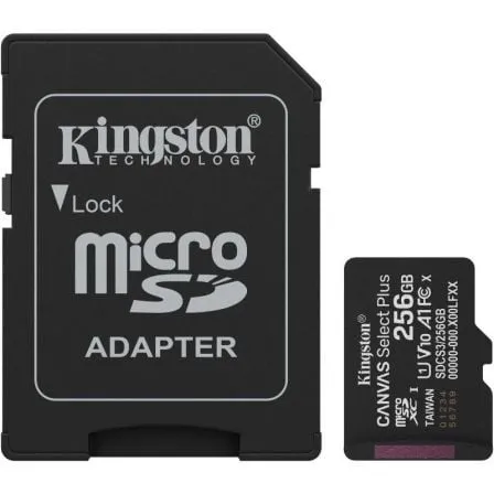 Tarjeta de Memoria Kingston CANVAS Select Plus 256GB microSD XC con Adaptador/ Clase 10/ 150MBs - Frikibase