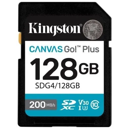 Tarjeta de Memoria Kingston CANVAS Go! Plus 128GB SD XC/ Clase 10/ 200MBs - Frikibase