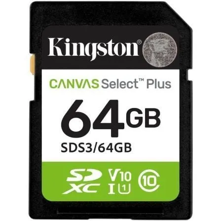 Tarjeta de Memoria Kingston CANVAS Select Plus 64GB SD XC/ Clase 10/ 100MBs - Frikibase