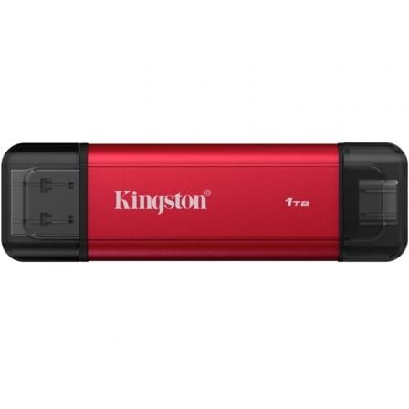 Disco Externo SSD Kingston Dual Portable SSD 1TB/ USB Tipo-C y USB 3.2/ Rojo - Frikibase