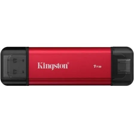 Disco Externo SSD Kingston Dual Portable SSD 1TB/ USB Tipo-C y USB 3.2/ Rojo - Frikibase