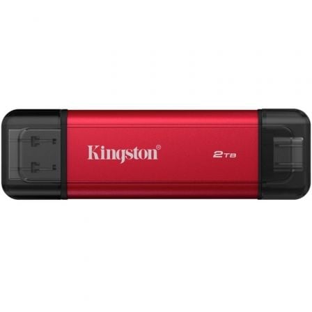 Disco Externo SSD Kingston Dual Portable SSD 2TB/ USB Tipo-C y USB 3.2/ Rojo - Frikibase