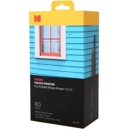 Papel Fotográfico + Cartuchos para Kodak Dock PD450 y KD600/ 4"x6"/ 80 Hojas - Frikibase