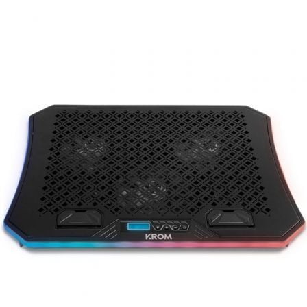 Soporte Refrigerante Krom Kooler para Portátiles hasta 19"/ Iluminación LED - Frikibase