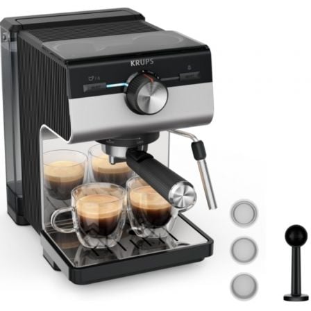 Cafetera Expreso Krups Authentic+ XP384E10/ 1450W/ 15 Bares/ Plateada - Frikibase