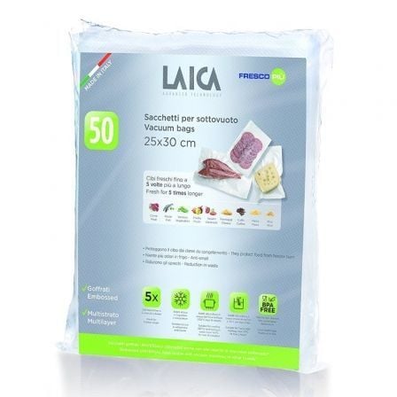 Bolsa para envasar al vacío Laica VT3510/ 25 x 30cm/ 50 bolsas - Frikibase