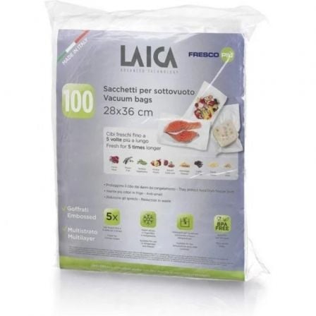 Bolsa para envasar al vacío Laica VT3512/ 28 X 36cm/ 100 bolsas - Frikibase