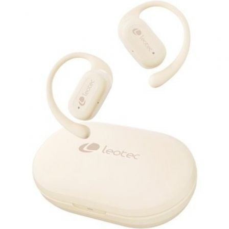 Auriculares Deportivos Bluetooth Leotec Open Air Zenith Sport con estuche de carga/ Autonomía 6.5h/ Beige - Frikibase